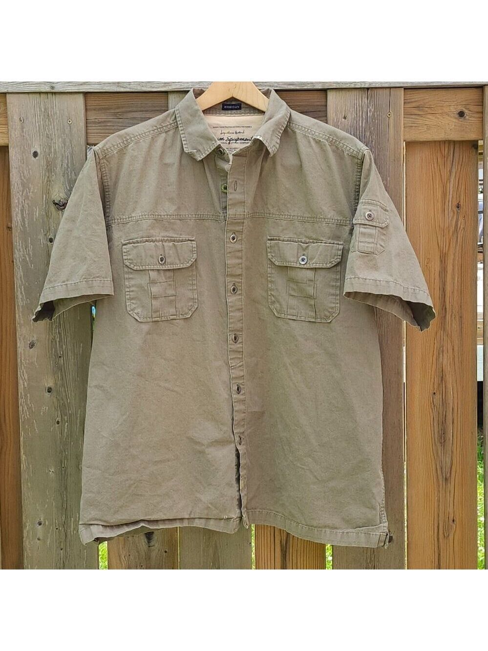 RETRO BUM EQUIPMENT CARGO SHIRT Men's Size Large Small Stash Pocket